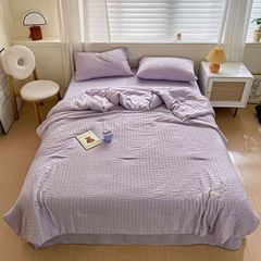 4pcs Cotton Đũi Tici Minismatlim Mầu Tím khói chăn chần hè