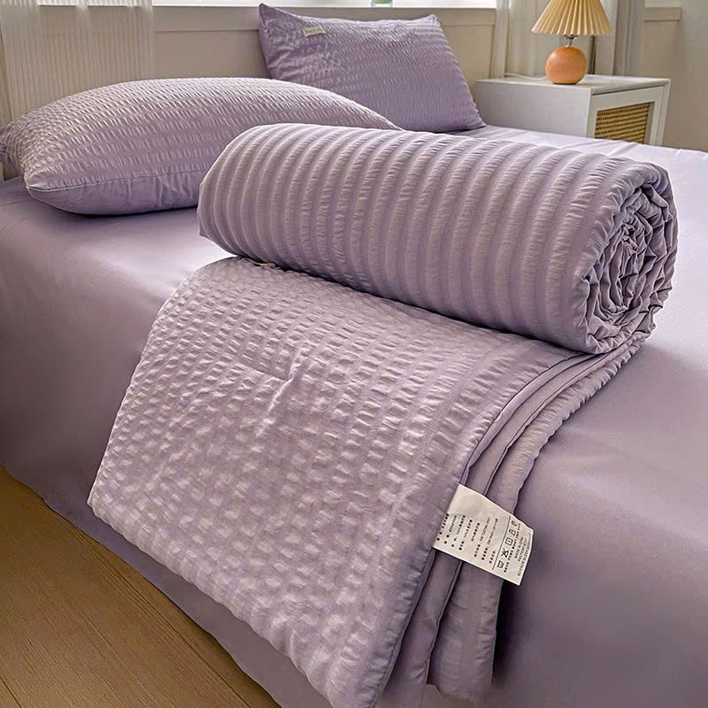 4pcs Cotton Đũi Tici Minismatlim Mầu Tím khói chăn chần hè