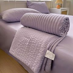 4pcs Cotton Đũi Tici Minismatlim Mầu Tím khói chăn chần hè