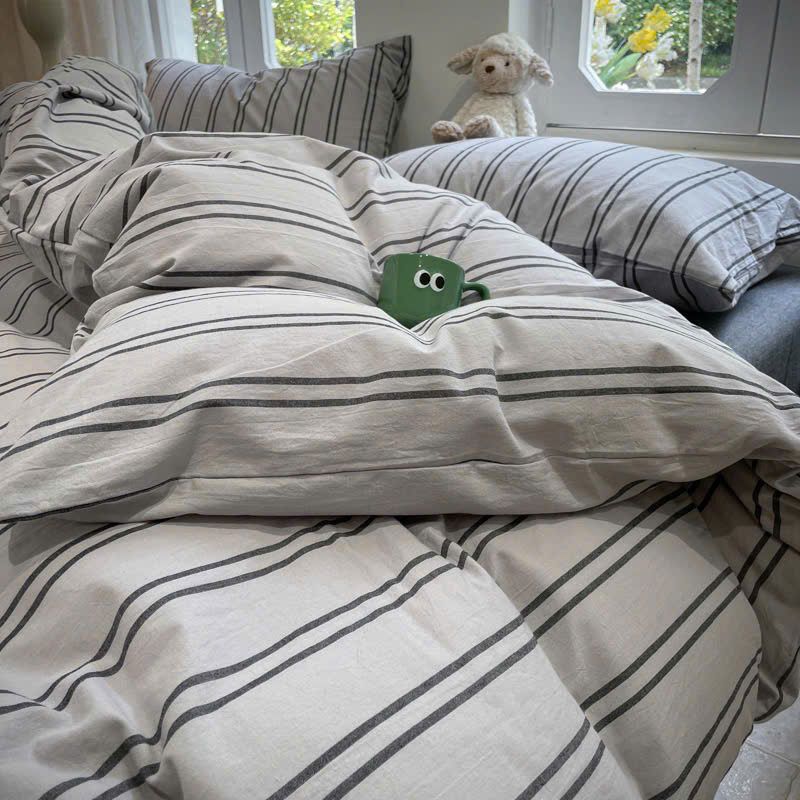 4Pcs Japan Linen |  Standard size duvet cover Bedding Set Drap Freesize | ID CL4P025COV012