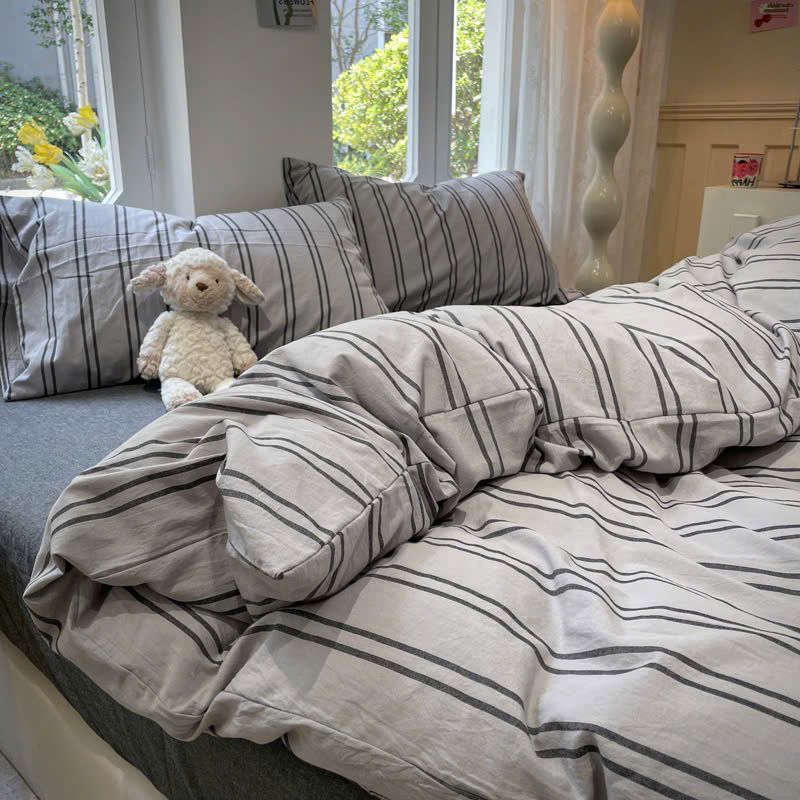 4Pcs Japan Linen |  Standard size duvet cover Bedding Set Drap Freesize | ID CL4P025COV012