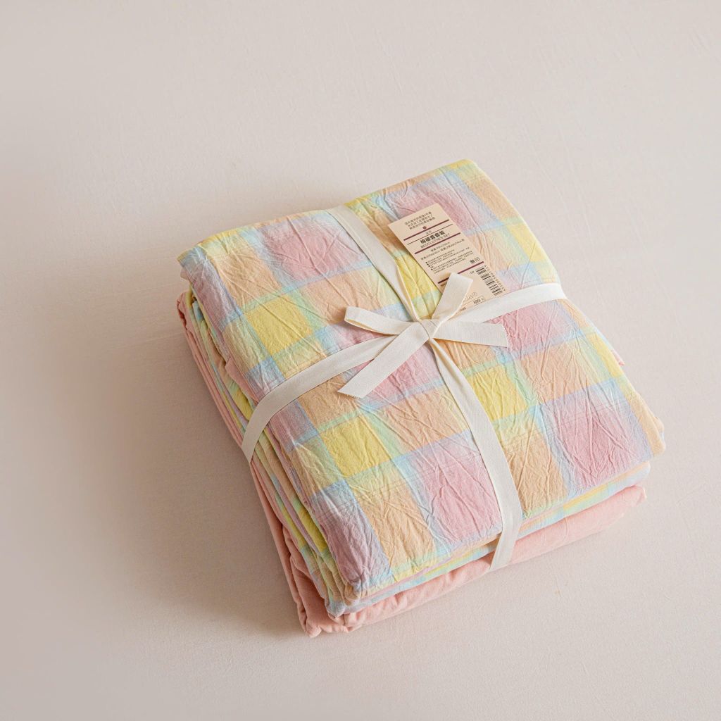 4Pcs Japan Linen |  Standard size duvet cover Bedding Set Drap Freesize | ID CL4P025COV011