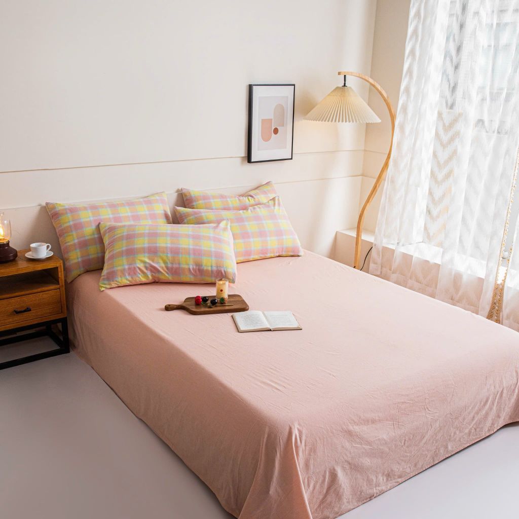 4Pcs Japan Linen |  Standard size duvet cover Bedding Set Drap Freesize | ID CL4P025COV011