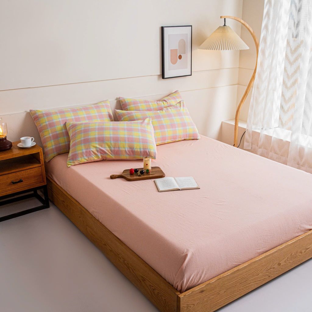 4Pcs Japan Linen |  Standard size duvet cover Bedding Set Drap Freesize | ID CL4P025COV011