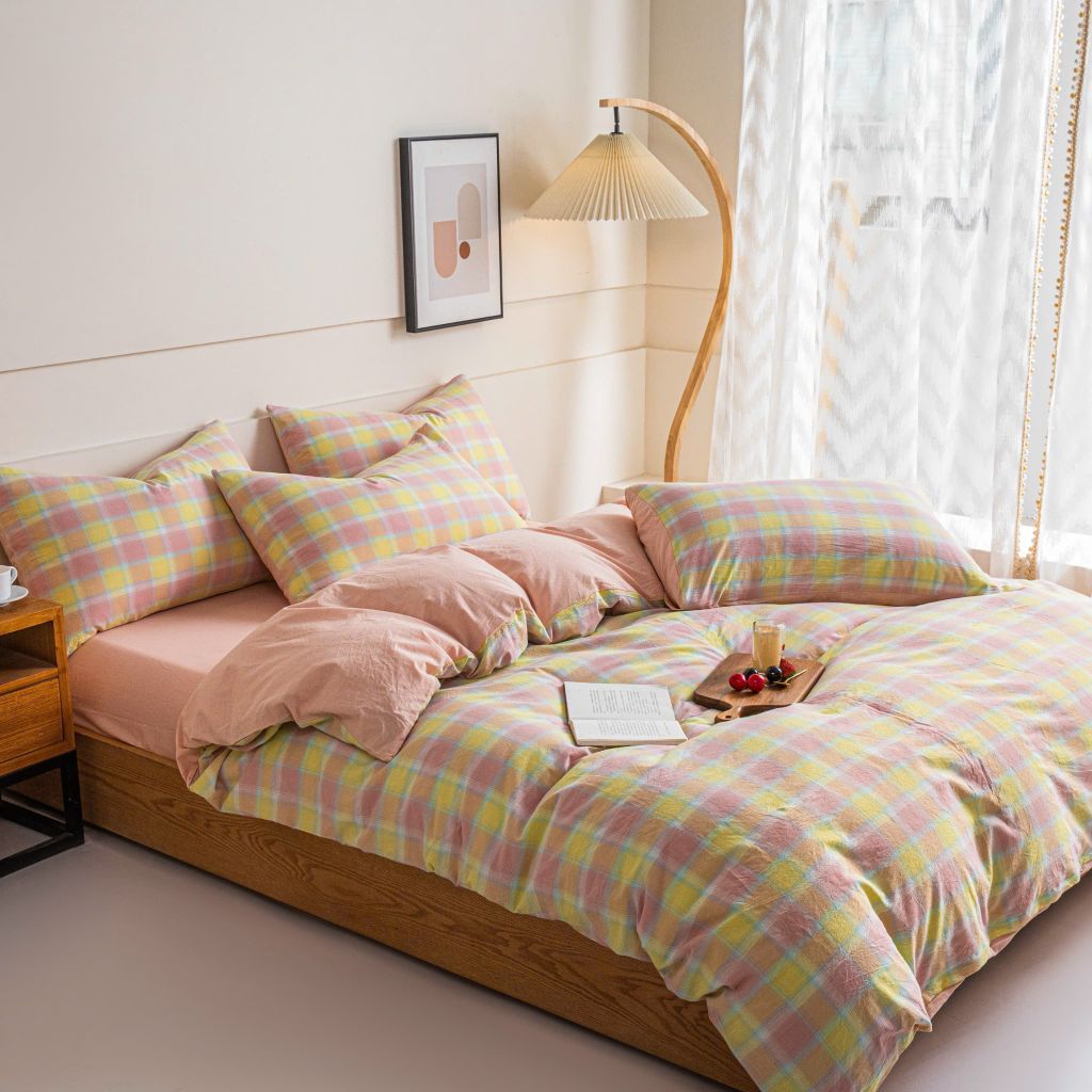 4Pcs Japan Linen |  Standard size duvet cover Bedding Set Drap Freesize | ID CL4P025COV011