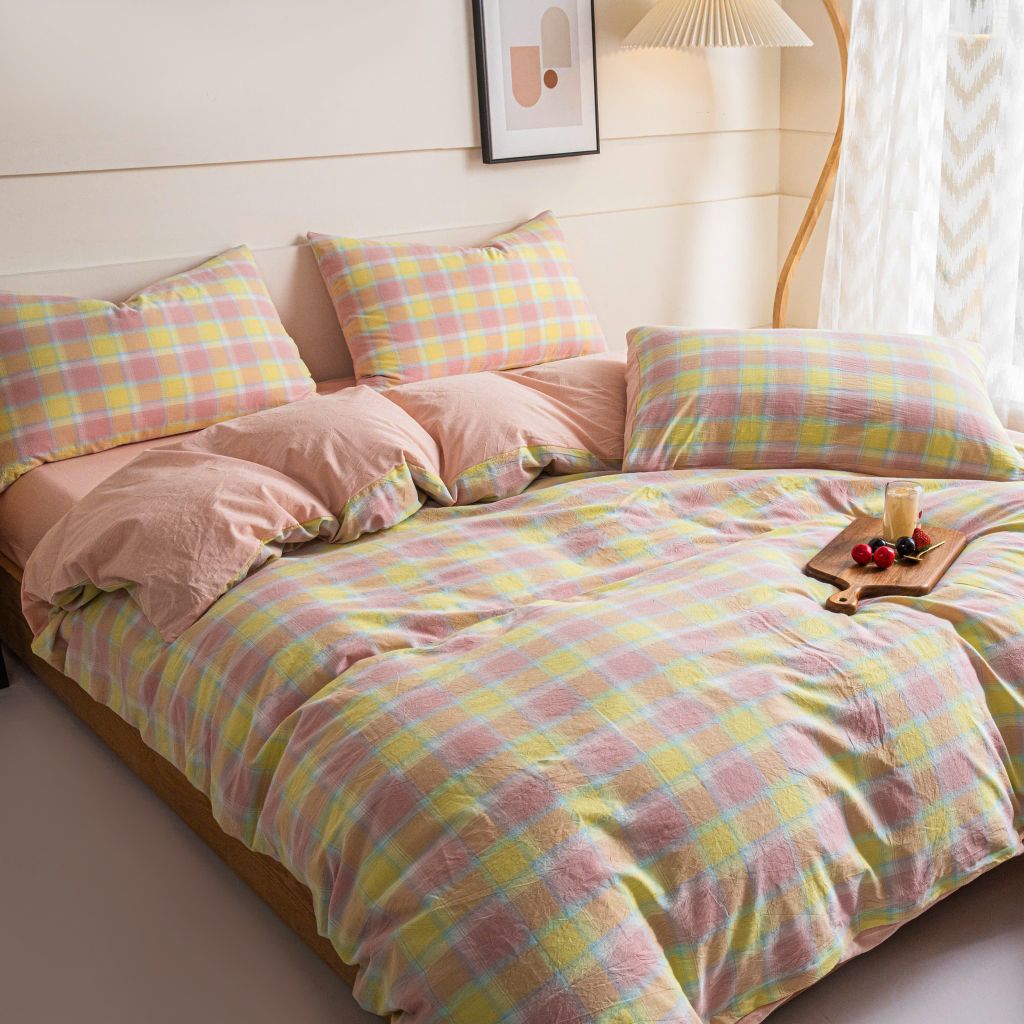 4Pcs Japan Linen |  Standard size duvet cover Bedding Set Drap Freesize | ID CL4P025COV011