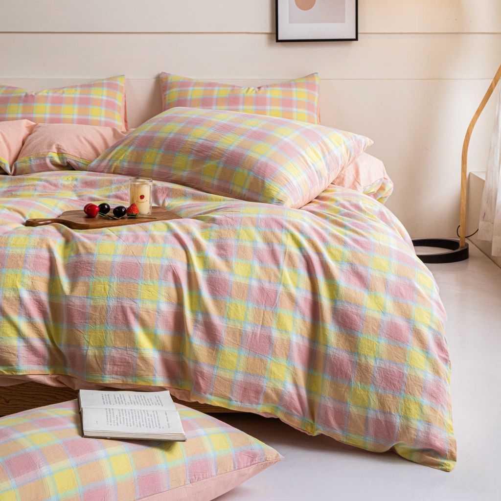 4Pcs Japan Linen |  Standard size duvet cover Bedding Set Drap Freesize | ID CL4P025COV011