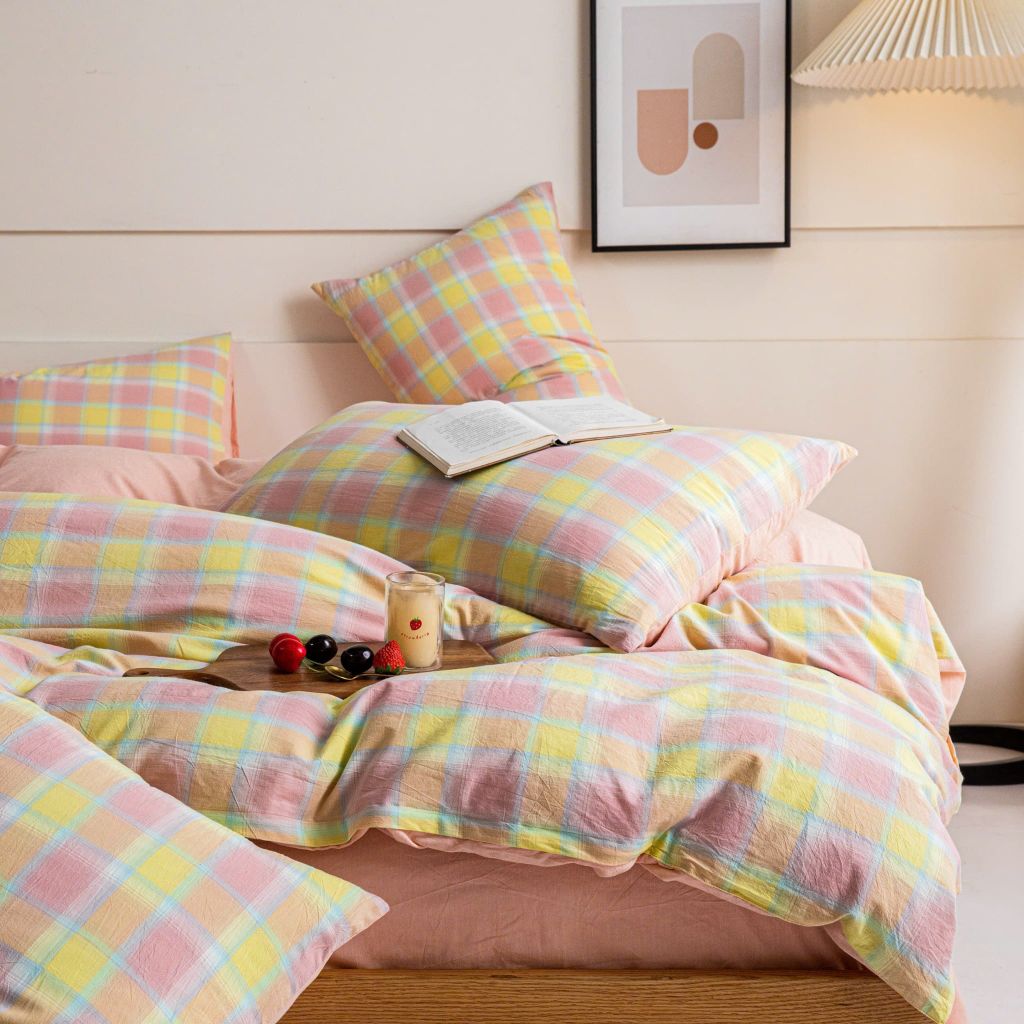 4Pcs Japan Linen |  Standard size duvet cover Bedding Set Drap Freesize | ID CL4P025COV011