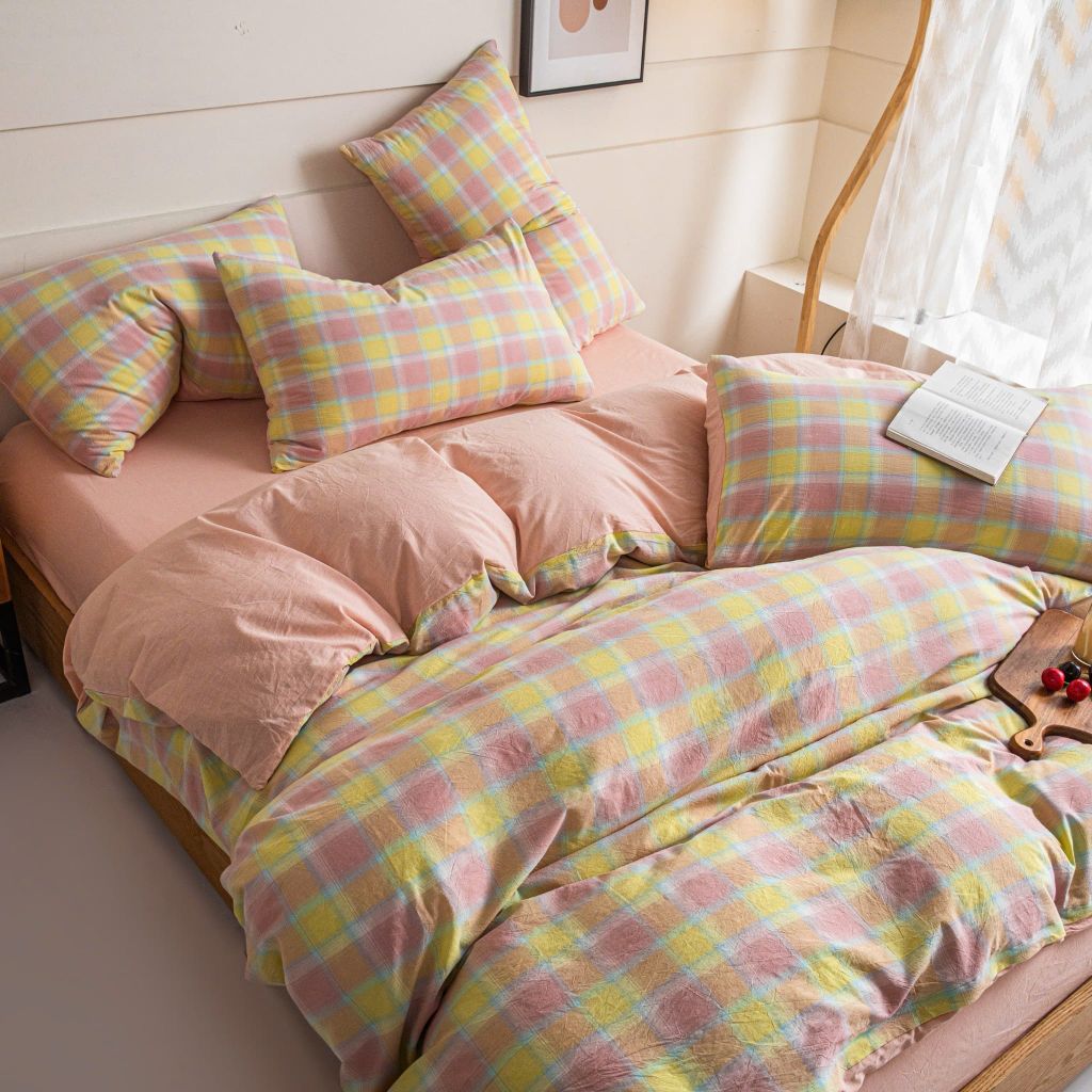 4Pcs Japan Linen |  Standard size duvet cover Bedding Set Drap Freesize | ID CL4P025COV011