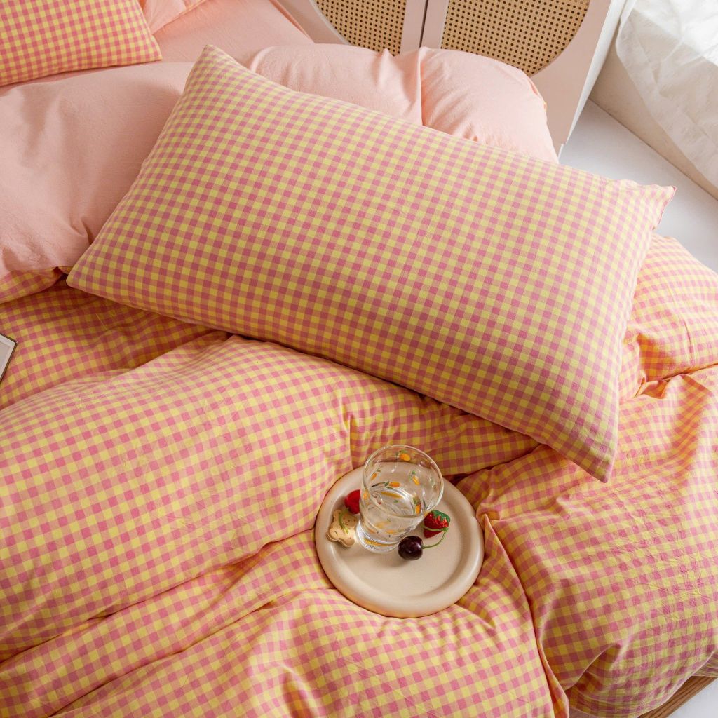 4Pcs Japan Linen |  Standard size duvet cover Bedding Set Drap Freesize | ID CL4P025COV004