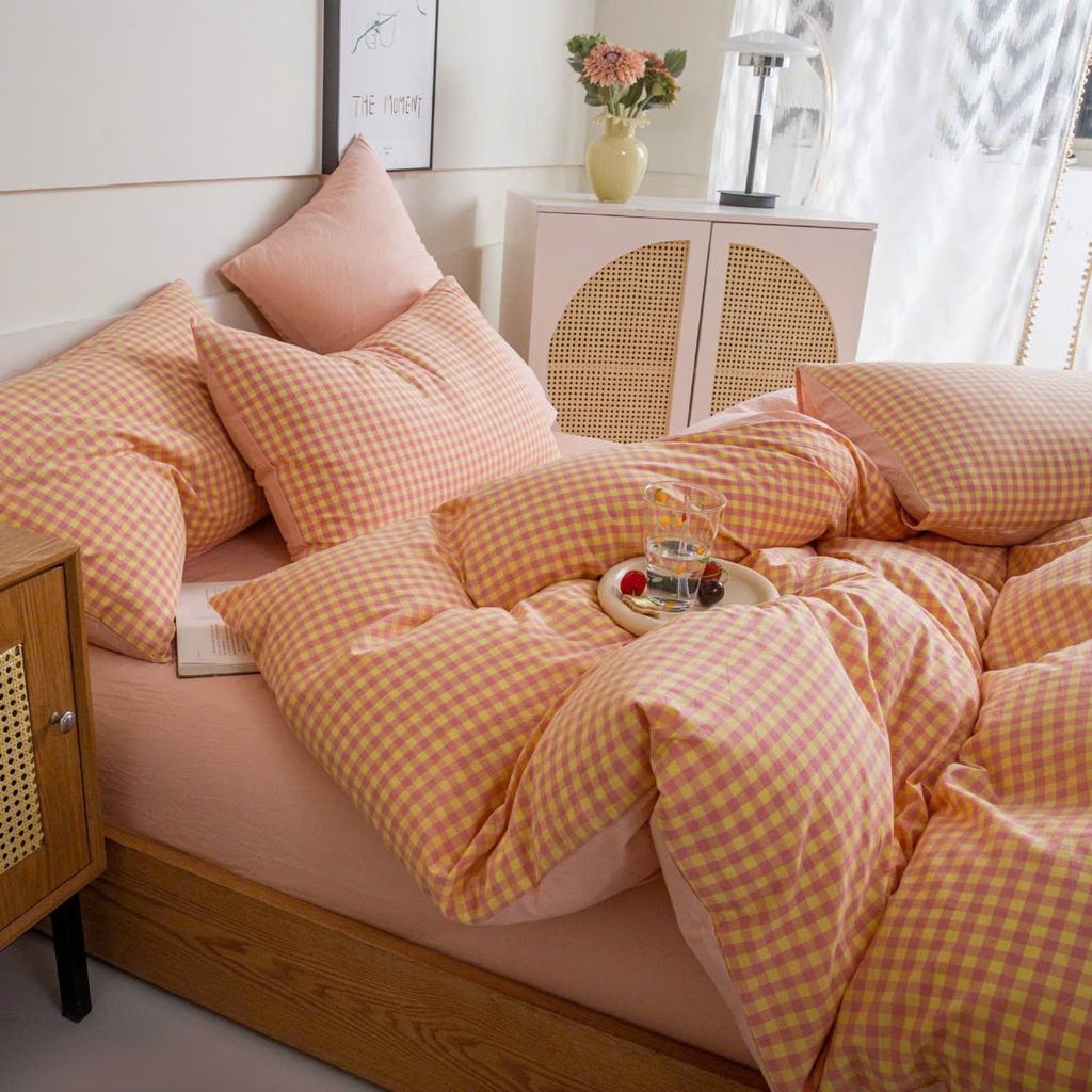 4Pcs Japan Linen |  Standard size duvet cover Bedding Set Drap Freesize | ID CL4P025COV004