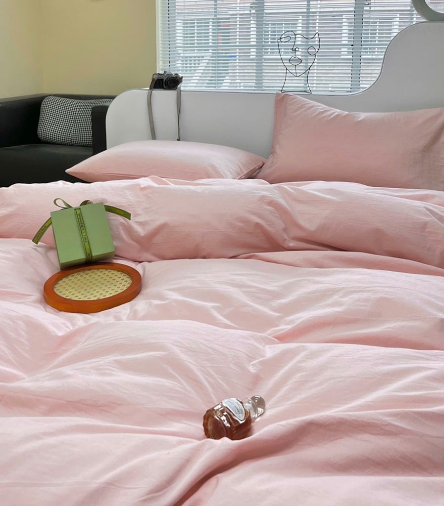 4Pcs Japan Linen |  Standard size duvet cover Bedding Set Drap Freesize | ID CL4P025COV002