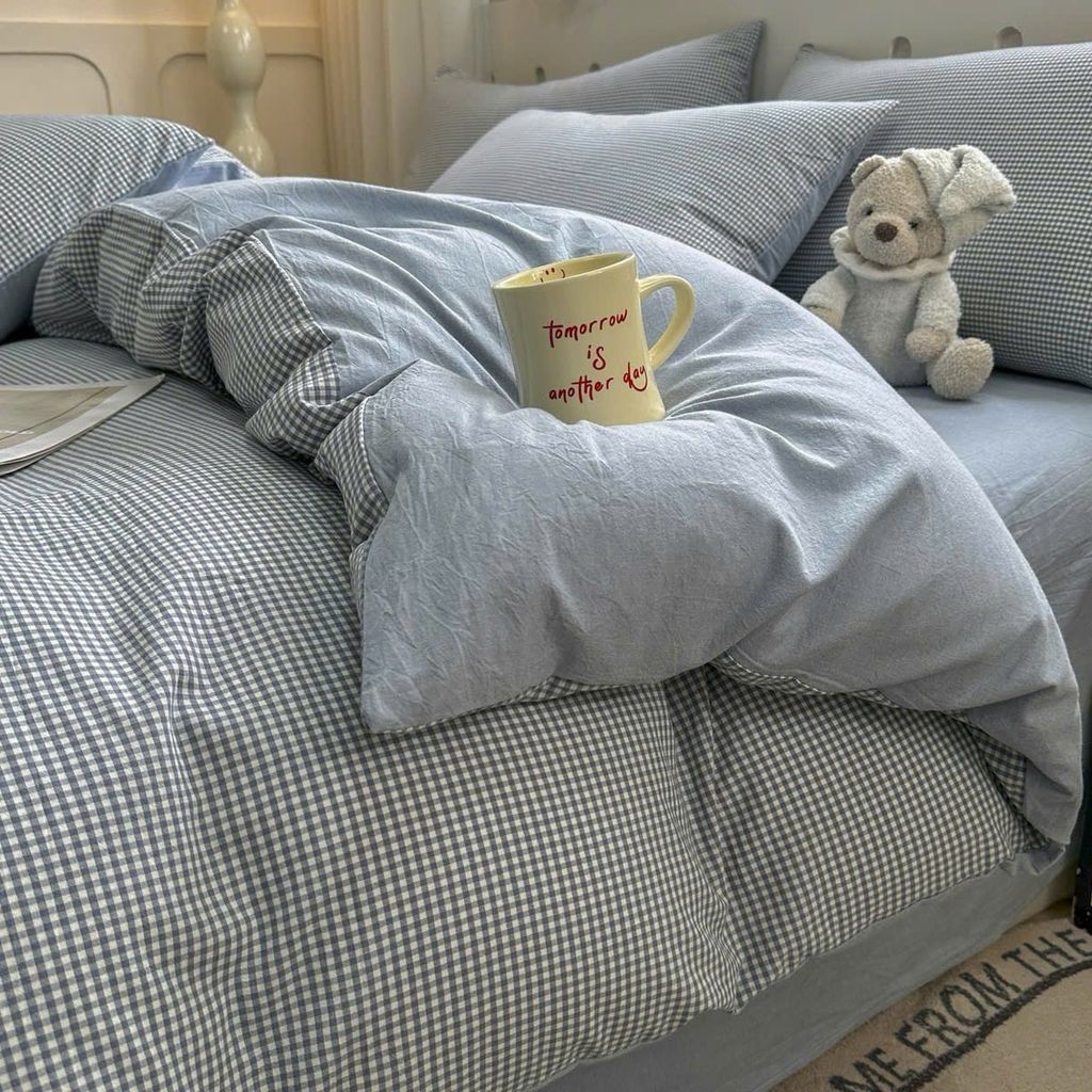 4Pcs Japan Linen |  Standard size duvet cover Bedding Set Drap Freesize | ID CL4P025COV005