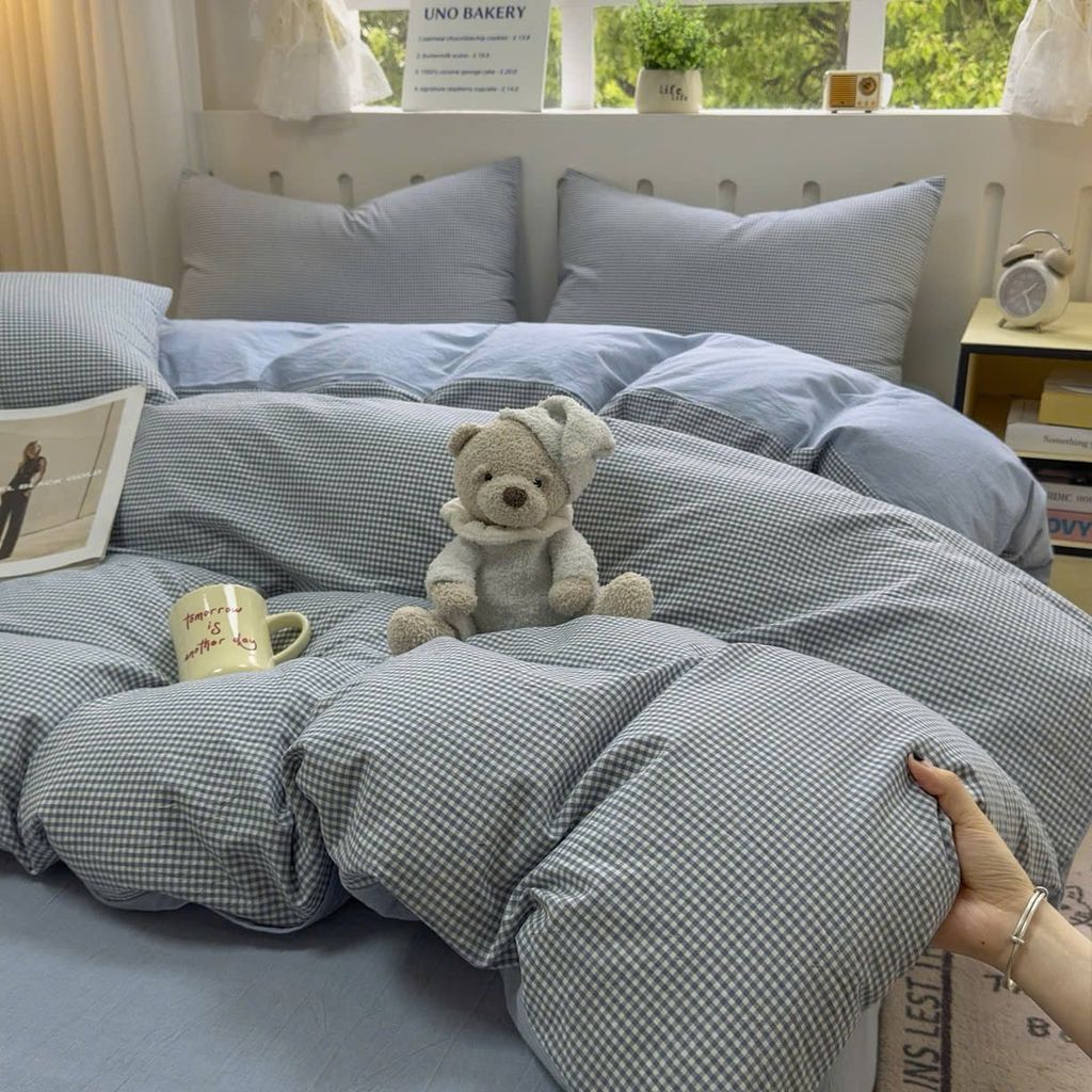 4Pcs Japan Linen |  Standard size duvet cover Bedding Set Drap Freesize | ID CL4P025COV005