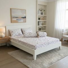 Set Ga Gối Đũi Chần Hàn Quốc Nệm Bọc Chun | 4Pcs Quilted Bed Sheet Linen Korea Degin