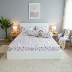 Set Ga Gối Đũi Chần Hàn Quốc Nệm Bọc Chun | 4Pcs Quilted Bed Sheet Linen Korea Degin