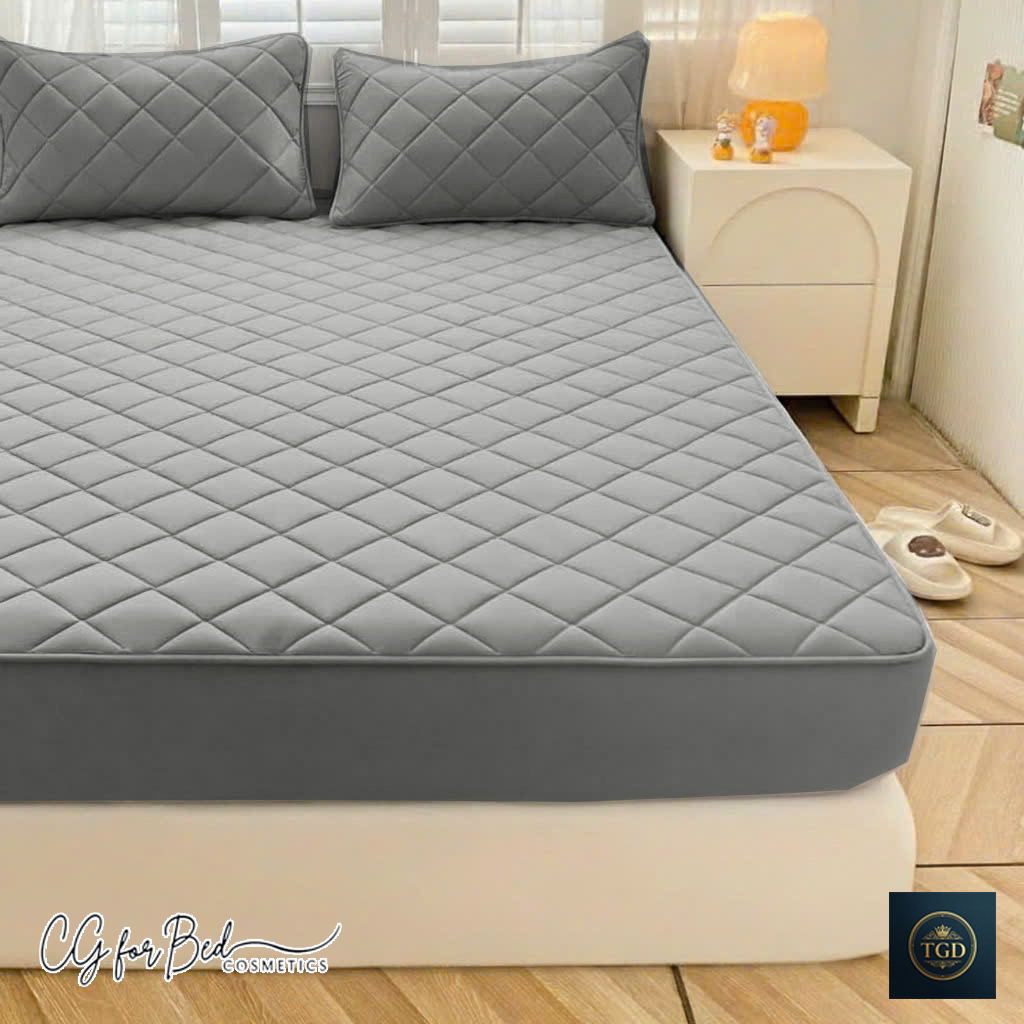 Bảo vệ Nệm CG Christopher Guy | Bọc chun 360° ôm trọn nệm cao tới 25cm | CG For Bed loại thường màu ghi xám