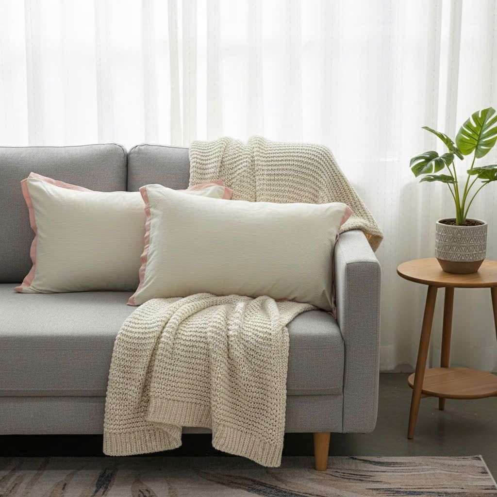 Vỏ Gối Đũi Cotton kích thước 48*74cm | Cotton Linen Pillow Case DeepSleep Everyday | ID PILLOWCASECTLIN4874