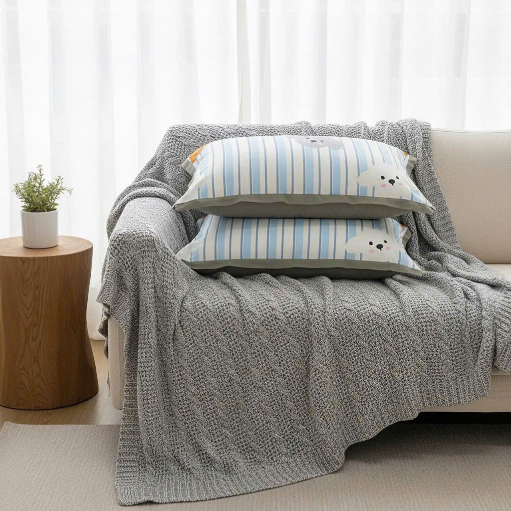 Vỏ Gối Đũi Cotton kích thước 48*74cm | Cotton Linen Pillow Case DeepSleep Everyday | ID PILLOWCASECTLIN4874