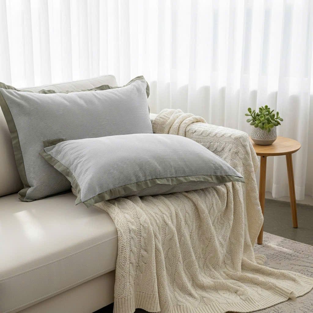 Vỏ Gối Đũi Cotton kích thước 48*74cm | Cotton Linen Pillow Case DeepSleep Everyday | ID PILLOWCASECTLIN4874