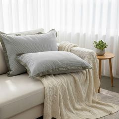 Vỏ Gối Đũi Cotton kích thước 48*74cm | Cotton Linen Pillow Case DeepSleep Everyday | ID PILLOWCASECTLIN4874