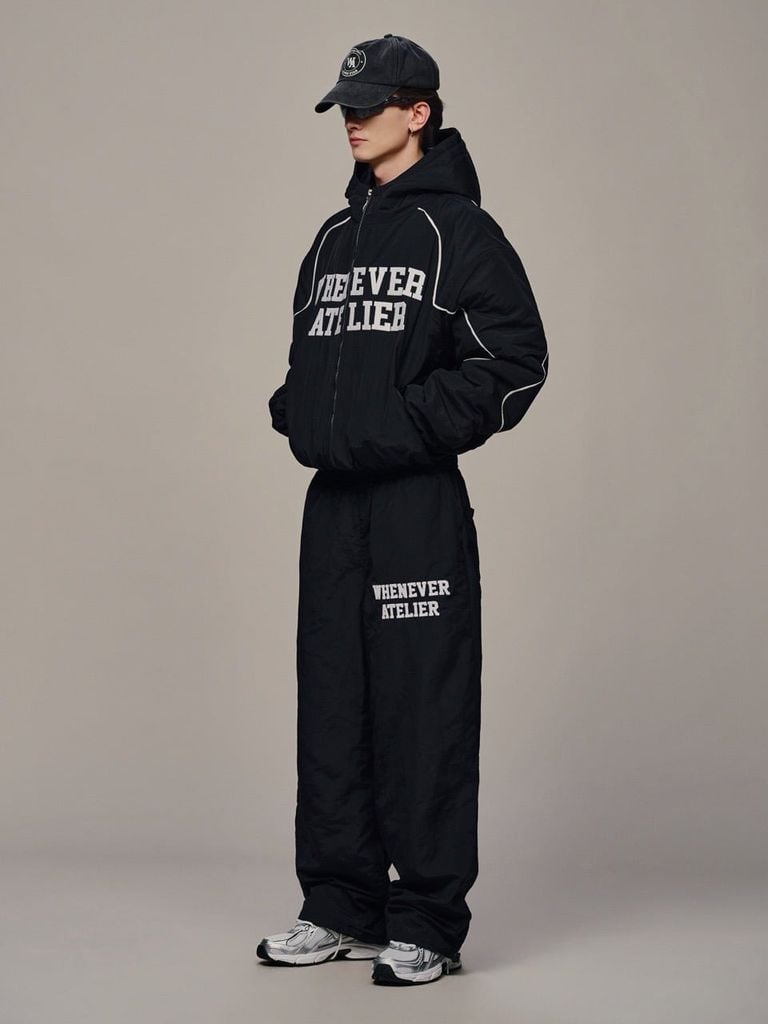 ÁO KHOÁC ''WHENEVER'' EMBROIDERED NYLON JACKET / BLACK