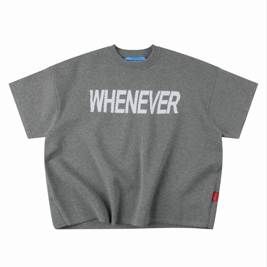 ÁO DỆT LEN “ WHENEVER “ SIGNATURE KNIT T - SHIRT / GREY