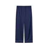 "WHENEVER" BỘ ÁO VÀ QUẦN DÀI SATIN LONG PAJAMA SHIRT + PANTS  / NAVY