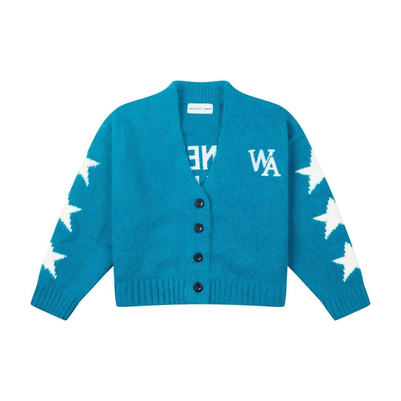 “WHENEVER” STAR CARDIGAN / CYAN