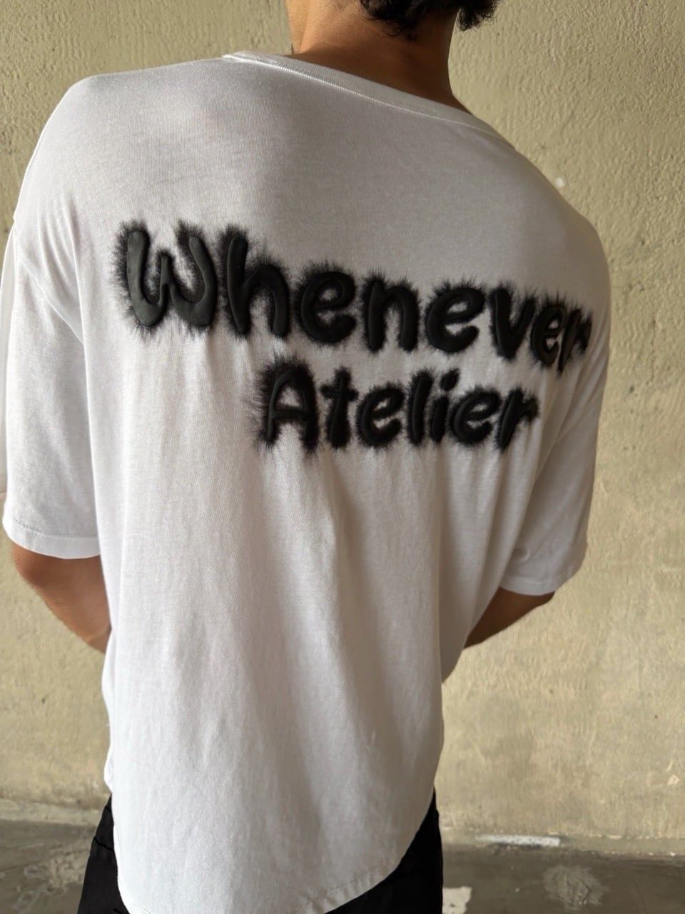 ÁO “WHENEVER” FUZZY LOGO TEE/ WHITE