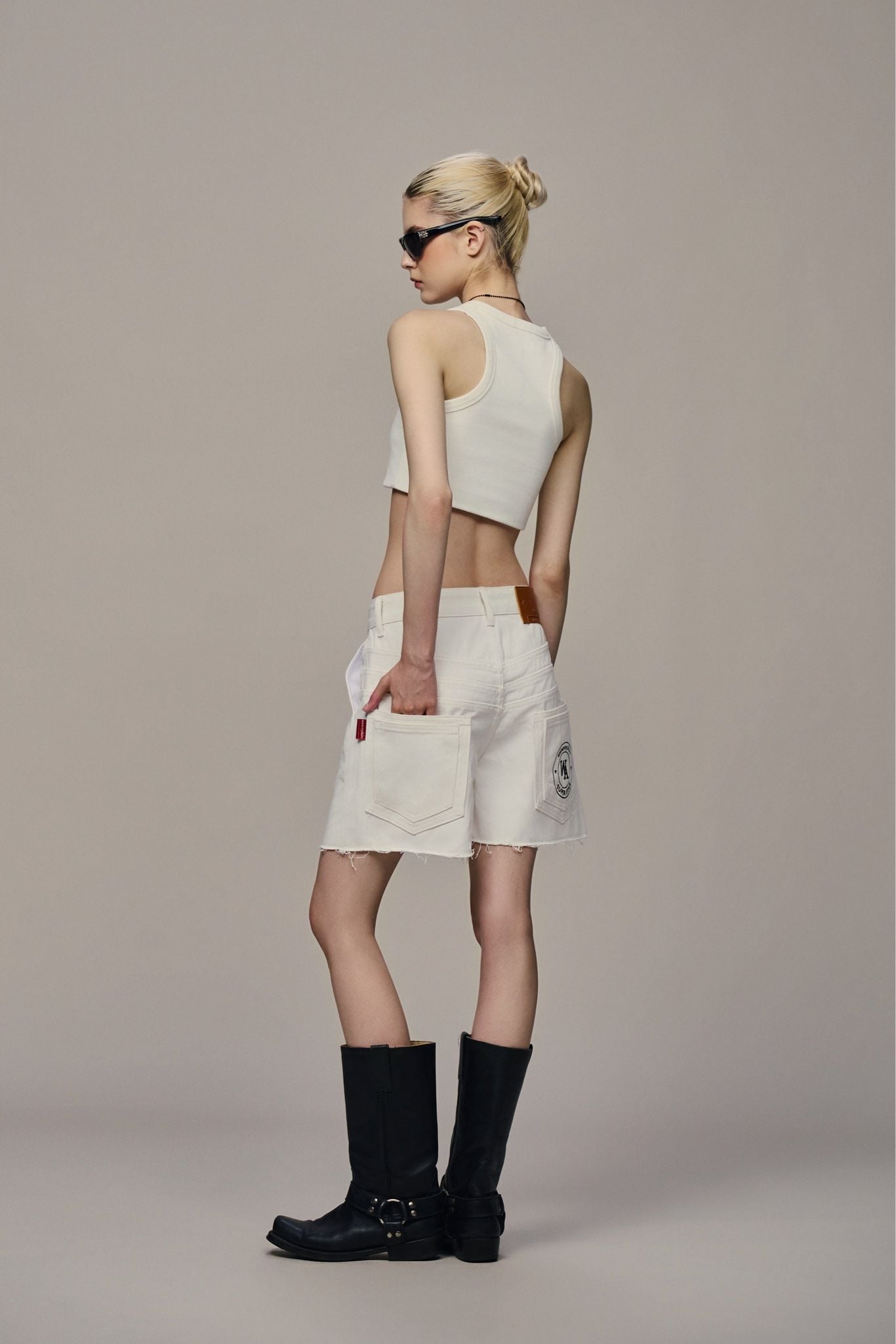 QUẦN “WHENEVER” WASHED DENIM SHORTS / WHITE
