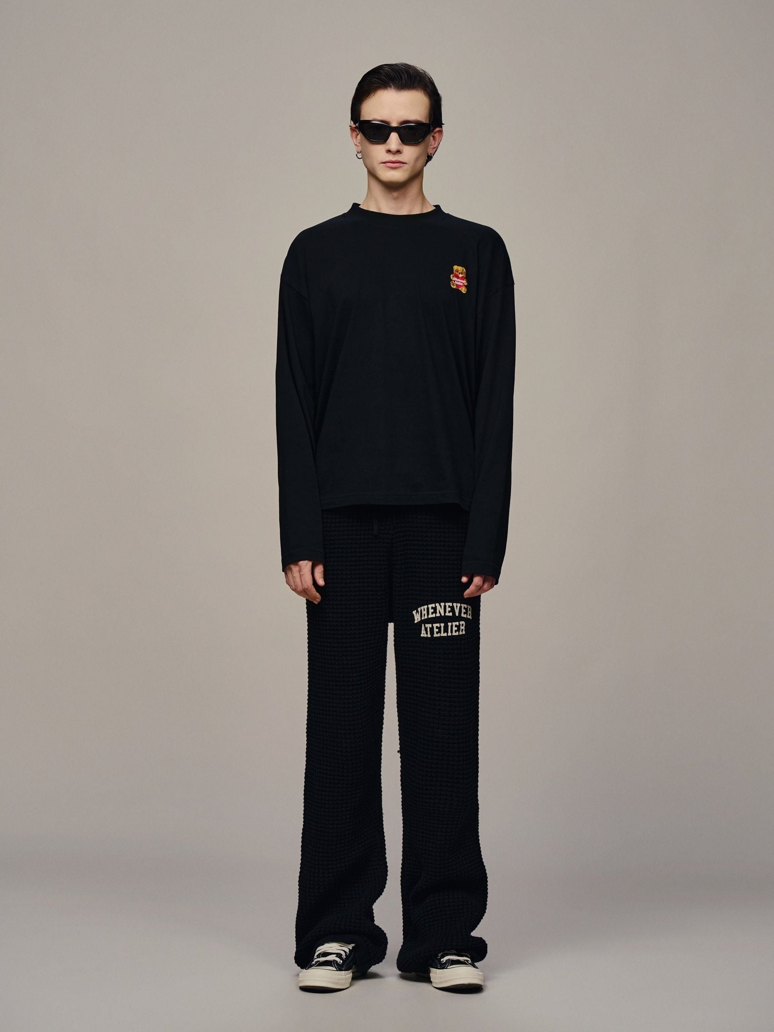 ÁO “WHENEVER” LITTLE BEAR LONGSLEEVES T-SHIRT / BLACK