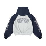 Áo khoác ”WHENEVER” SUPER STAR RAGLAN HOODIE ZIP / GREY NAVY