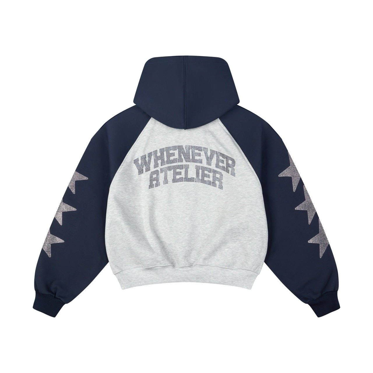 Áo khoác ”WHENEVER” SUPER STAR RAGLAN HOODIE ZIP / GREY NAVY