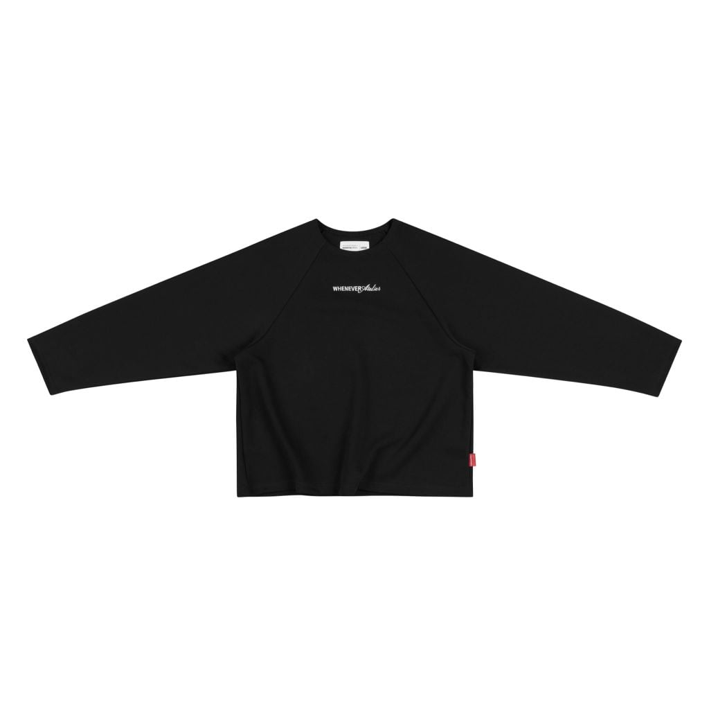 "WHENEVER" BASIC RAGLAN LONGSLEEVE T-SHIRT / BLACK