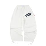 “WHENEVER” BASIC LOGO KNIT PANTS / WHITE NAVY