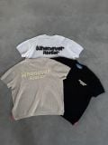 ÁO DỆT “WHENEVER” BASIC EMBOSSED LOGO WAFFLE T-SHIRT / BEIGE