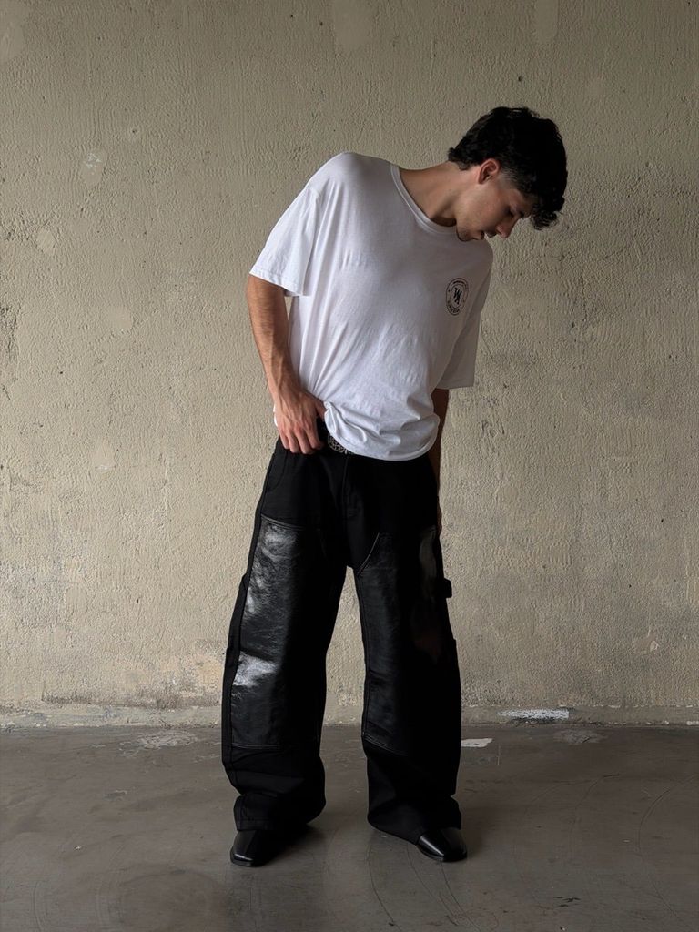 QUẦN DÀI "WHENEVER" DOUBLE-KNEE LEATHER PANTS / BLACK