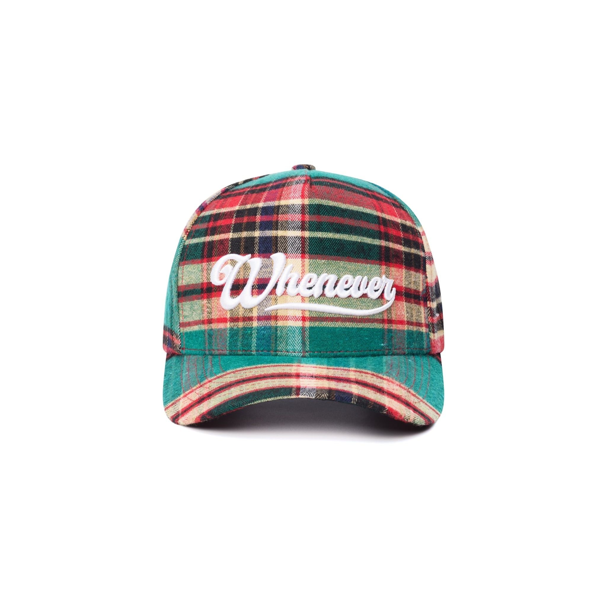 “WHENEVER” PLAID CAP / FOREST