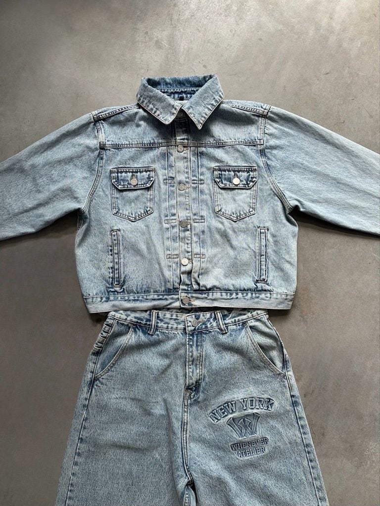 “WHENEVER” BASIC DENIM JACKET / WASH BLUE