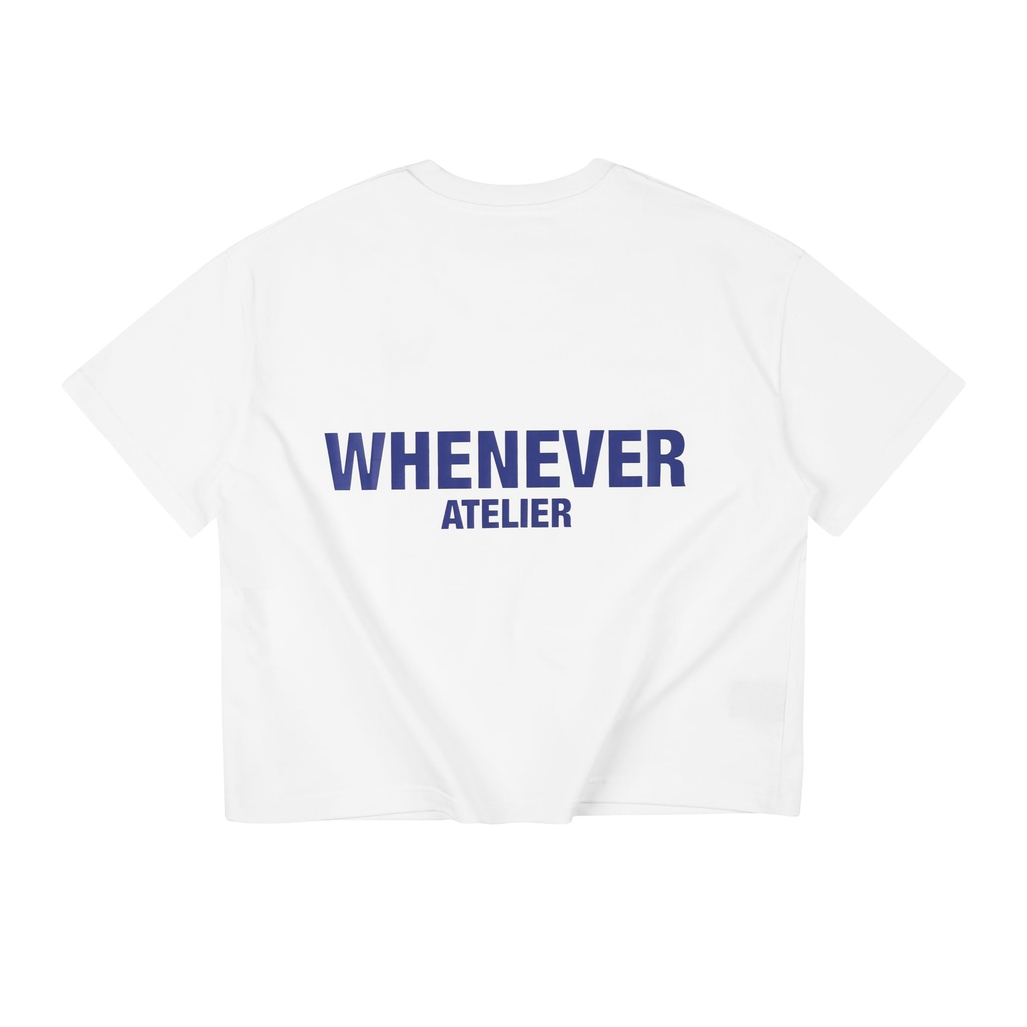 “WHENEVER” W BASIC T-SHIRT / WHITE NAVY