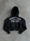 ÁO KHOÁC “WHENEVER” SS26 CROPPED ZIP-UP HOODIE / BLACK
