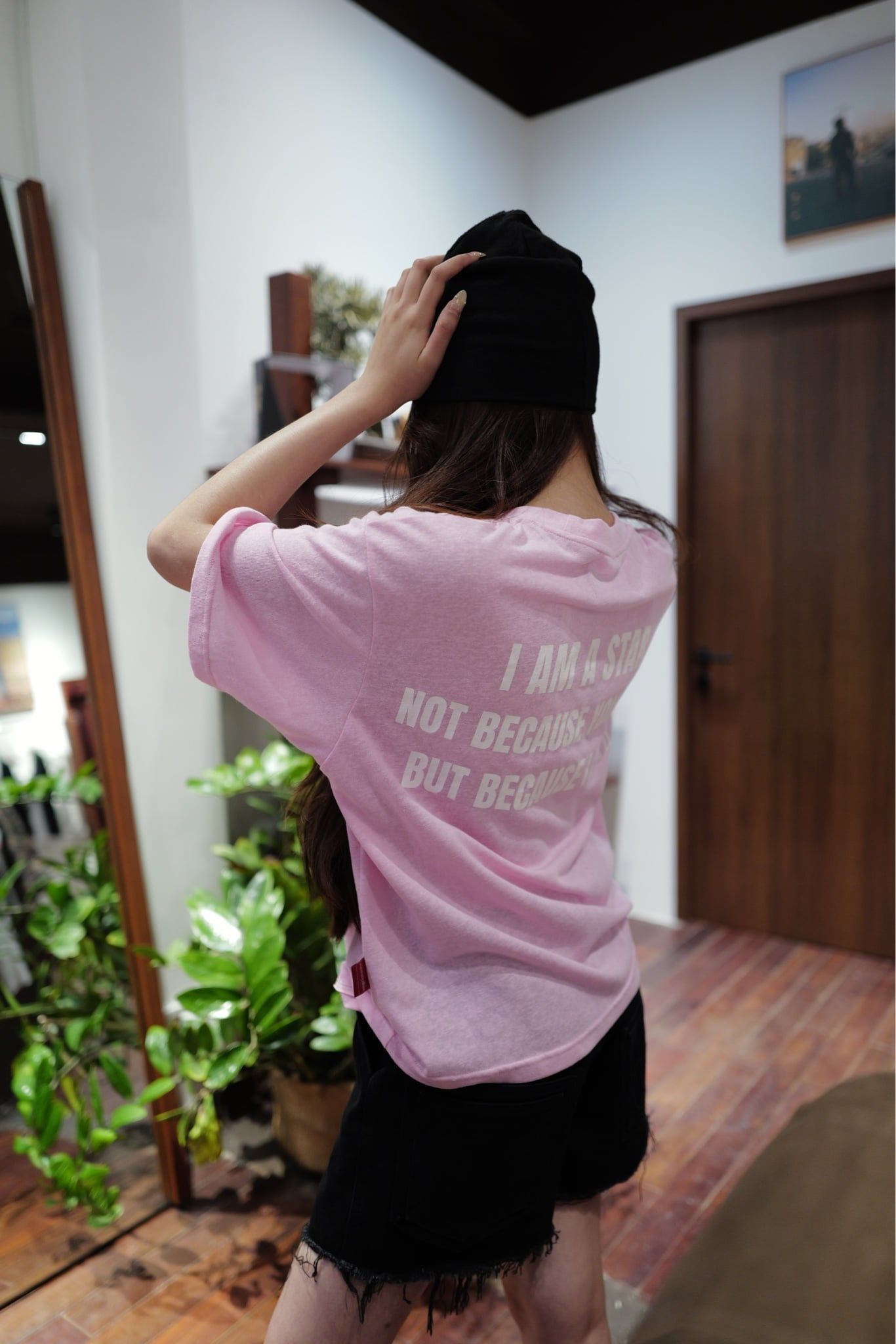 Áo "WHENEVER " STAR MANIFESTO T-SHIRT/ PINK