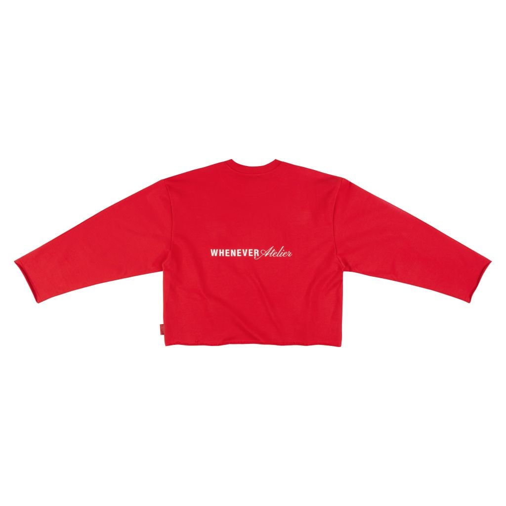 “WHENEVER” BEAR LONG SLEEVES T-SHIRT / RED