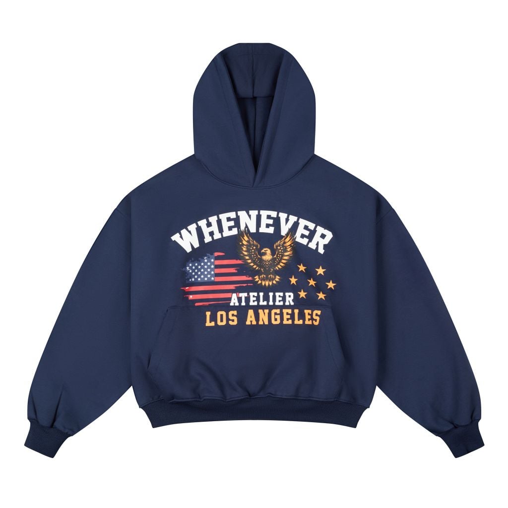 "WHENEVER" LA HOODIE / NAVY