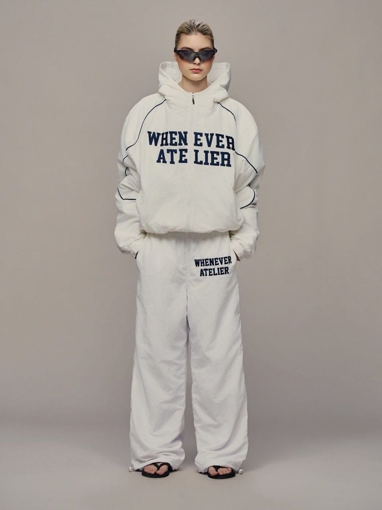 ÁO KHOÁC ''WHENEVER'' EMBROIDERED NYLON JACKET / WHITE