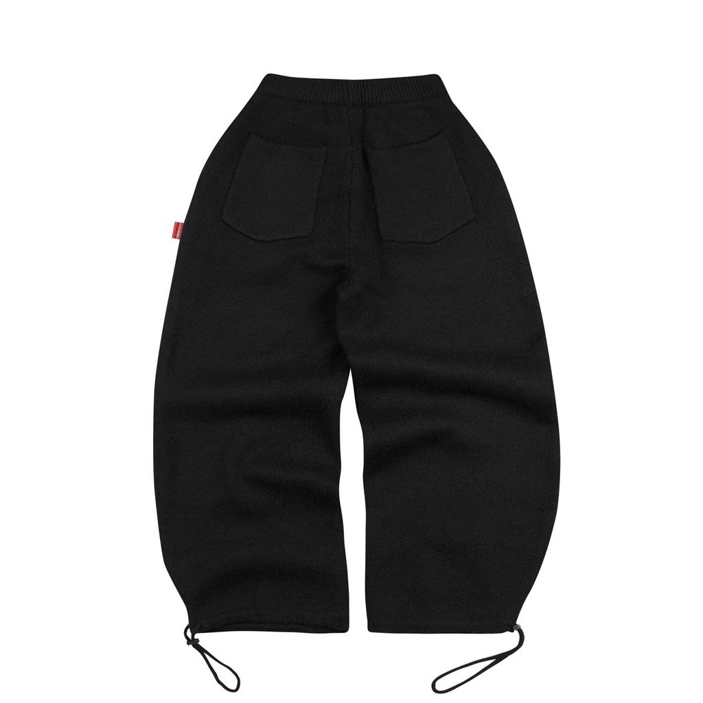 “WHENEVER” BASIC LOGO KNIT PANT PREMIUM VER 2 / BLACK