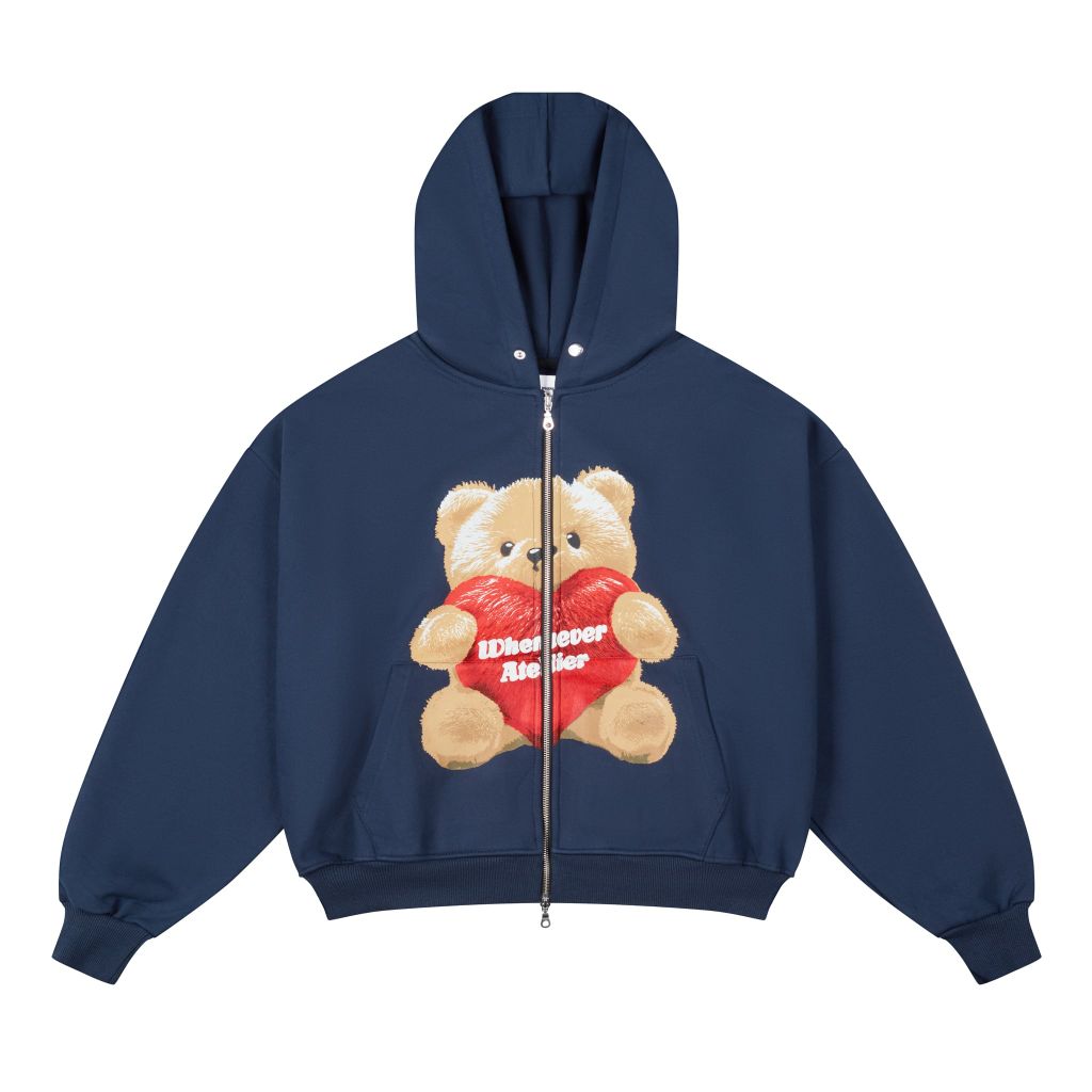 トップス Whenever Atelier BEAR ZIP HOODIE / NAVY WHENEVER” BEAR HOODIE ZIP / NAVY – CÔNG TY CỔ PHẦN WHENEVER ATELIER
