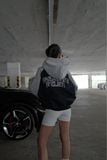 Áo khoác ”WHENEVER” SUPER STAR RAGLAN HOODIE ZIP / NAVY GREY