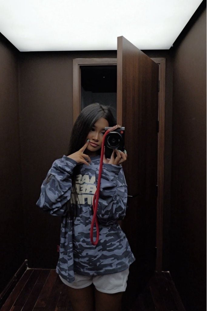 ÁO TAY DÀI  “WHENEVER” WAFFLE CAMO LONG SLEEVES / BLUE